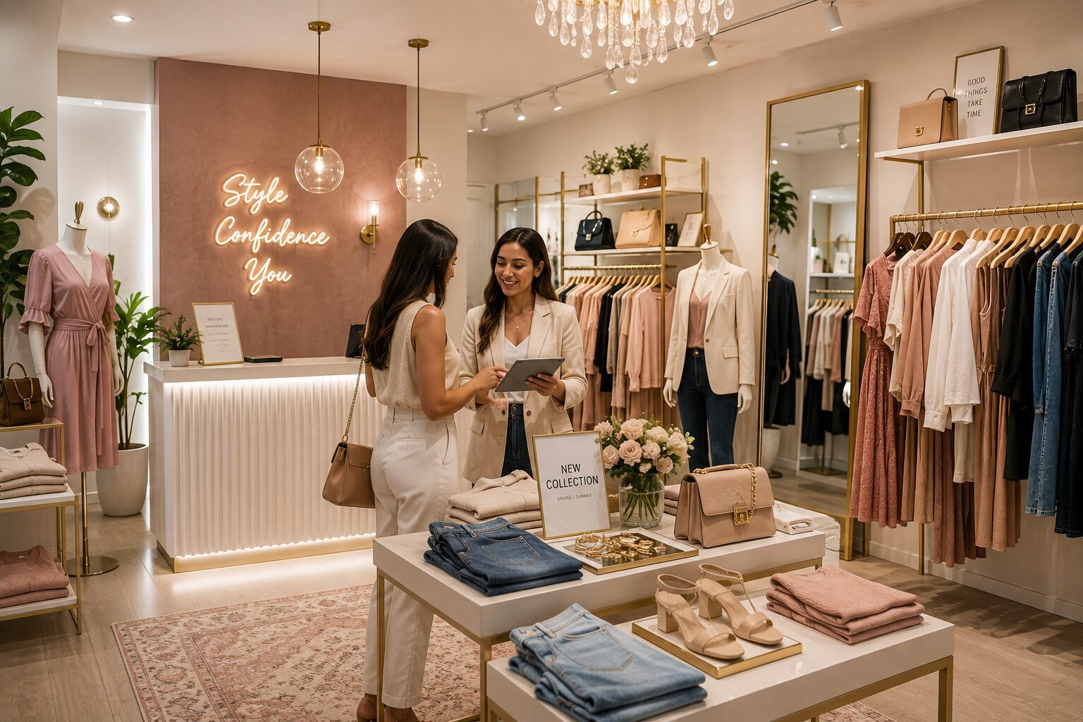 Modern clothing boutique representing physical retail business development and multi-location expansion.
