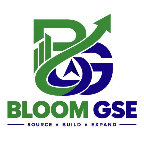Bloom GSE logo color are green and blue, the b and g are interlocked